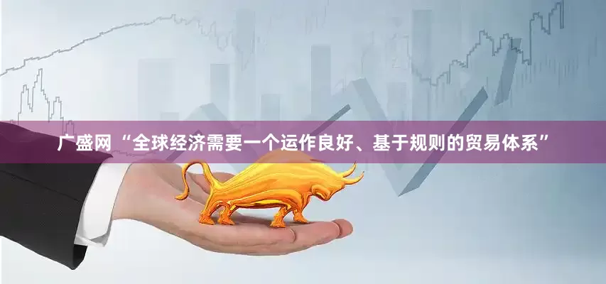 广盛网 “全球经济需要一个运作良好、基于规则的贸易体系”