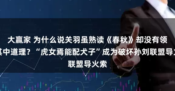 大赢家 为什么说关羽虽熟读《春秋》却没有领悟其中道理？“虎女焉能配犬子”成为破坏孙刘联盟导火索